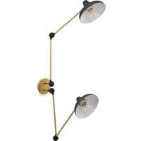 Oukoman Double Metal and Brass Articulated Wall Lamp