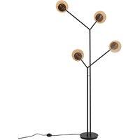Palma Metaal & Amber Glass Floor Lamp