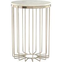 Iron Side Table in White Marble