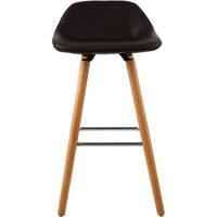 Scandi Bar Stool in Faux Leather with Beechwood Legs