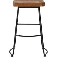 Bar Stool in Weathered Oak Wood and Metal