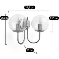 Moricio Double Brass and Glass Wall Lamp