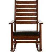 Brackstone Hevea Wood and Leather Rocking Chair