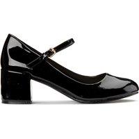Wide Fit Patent Mary Janes with Block Heel