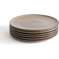 Set of 6 Onda Stoneware Flat Plates