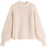 Recycled Balloon Sleeve Jumper with Crew Neck