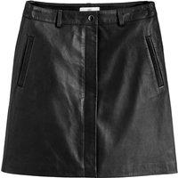 Leather Straight Mini Skirt