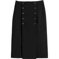 Mock Buttoned Midi Skirt in Recycled Fabric