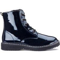 Kids Patent Ankle Boots with Zip Fastening and Laces