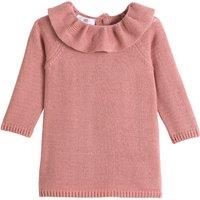 Ruffled Neck Knitted Dress, 3 Months-4 Years