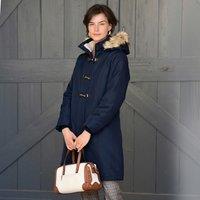 Recycled Quilted Parka with Faux Fur Hood