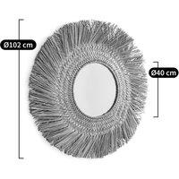 Loull 102cm Diameter Sunburst Straw Mirror