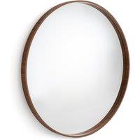 Alaria Round Mirror with Walnut Frame, Diameter 100cm