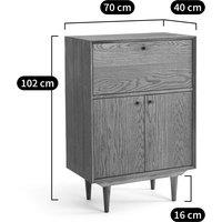 Quilda Oak Veneer Vintage Bar Cabinet