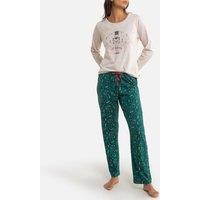 Moscou Christmas Print Cotton Pyjamas and Sleep Mask