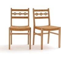 Set of 2 Menorca Oak and Braiding Chairs