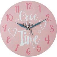 25cm Pink Once Upon A Time Kids Wall Clock