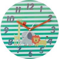 25cm Green Kids Safari Wall Clock