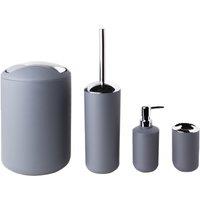 4 Piece Slate Grey Bathroom Accessories Set