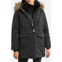 Mid-Length Hooded Parka with Zip Fastening