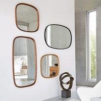 Orion 60cm High Solid Walnut Rounded Square Mirror