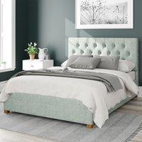 Olivier Pure Pastel Cotton Storage Ottoman Bed with Button Tufted Upholstered Headboard