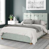 Hepburn Pure Pastel Cotton Storage Ottoman Bed with Vertical Buttoned Upholstered Headboard