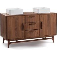 Larsen Walnut Veneer Bathroom Vanity Unit