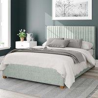 Grant Pure Pastel Cotton Storage Ottoman Bed With Vertical Upholstered Headboard