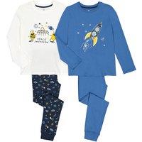 Pack of 2 Pyjamas in Space Print Jersey Cotton