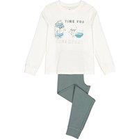 Slogan Print Pyjamas in Jersey Cotton