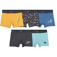 Pack of 5 Boxers in Printed Organic Cotton, 2-13 Years
