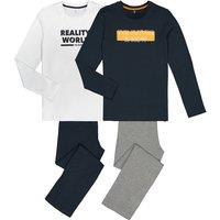 Pack of 2 Pyjamas with Slogan Print, 10-18 Years