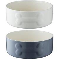 Colour Mix Set Of 2 Dog Bowls 20cm