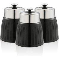 Set of 3 Retro Round Tea Coffee Sugar Canisters