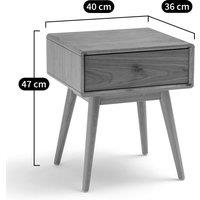 Miji Walnut Bedside Table with Drawer