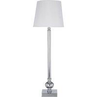 Classic Silver Stick Shape with Off White Shade Table Lamp