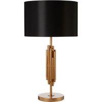 Champagne Gold Finish Base with Black Shade Table Lamp