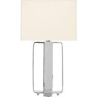 Aluminium Base and Cream Shade Table Lamp