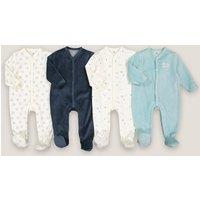 Pack of 4 Sleepsuits in Velour