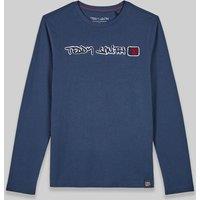 Logo Cotton T-Shirt with Long Sleeves, 10-16 Years