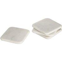 Set of 4 Square White Marble Coasters
