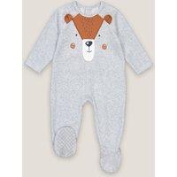 Cotton Mix Velour Sleepsuit
