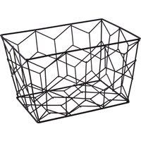 Geometric Wire Storage Basket in Matte Black Finish