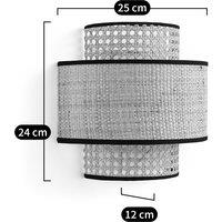 Dolkie Raffia and Rattan Double Wall Light