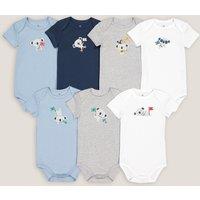 Pack of 7 Bodysuits in Cotton with Short Sleeves