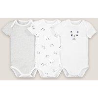 Pack of 3 Bodysuits in Organic Cotton with Short Sleeves