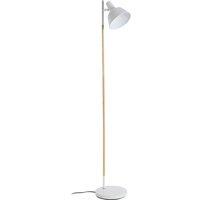 Scandi Style Wood with Contrast Colour Floor Lamp