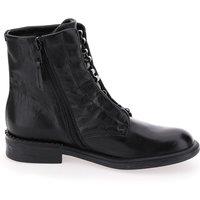 Leather Flat Ankle Boots with Hidden Laces