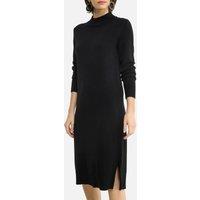 Midi Jumper Dress in Fine Knit with High Neck